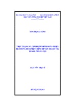 Thực trạng và giải pháp nhằm hoàn thiện hệ thống hồ sơ địa chính huyện thanh trì, thành phố hà nội