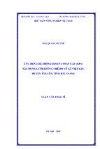 ứng dụng hệ thống định vị toàn cầu (gps) xây dựng lưới khống chế đo vẽ xã việt lập, huyện tân yên, tỉnh bắc giang