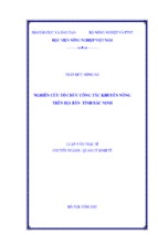 Nghiên cứu tổ chức công tác khuyến nông trên địa bàn tỉnh bắc ninh