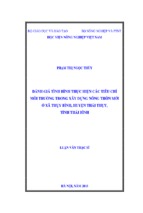 đánh giá tình hình thực hiện các tiêu chí môi trường trong xây dựng nông thôn mới ở xã thụy bình, huyện thái thụy, tỉnh thái bình