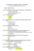 Câu hỏi trắc nghiệm tin học văn phòng phục vụ thi tuyển công chức, viên chức có đáp án