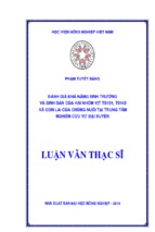 đánh giá khả năng sinh trưởng và sinh sản của hai nhóm vịt ts131, ts142 và con lai của chúng nuôi tại trung tâm nghiên cứu vịt đại xuyên