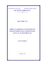 Nghiên cứu giải pháp quản lý chống thất thu bảo hiểm xã hội bắt buộc tại bảo hiểm xã hội huyện gia lâm, thành phố hà nội