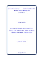 Quản lý thu thuế giá trị gia tăng đối với khu vực kinh tế ngoài quốc doanh tại chi cục thuế huyện kinh môn, tỉnh hải dương