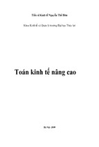 Toán kinh tế nâng cao  nguyễn thế hoà