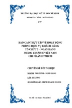 Hoạt động phòng dịch vụ khách hàng tổ chức 2   ngân hàng ngoại thương việt nam chi nhánh tphcm