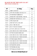 Tuyển tập 20 đề thi thử thpt quốc gia 2017 môn toán có đáp án