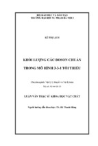 Tìm hiểu mô hình 3 3 1 tối thiểu, khối lượng các boson chuẩn trong mô hình 3 3 1 tối thiểu