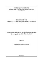 Nghiên cứu đặc điểm sinh học của một số loài vi tảo silic phân lập ở rừng ngập mặn xuân thủy, nam định