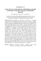 Sensitive detection and quantification of burkholderia pseudomallei in soil samples using culture dependent and independent approaches