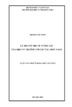 Lý thuyết mie về tương tác của điện từ trường với các cấu trúc nano