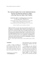 Thewastewater quality from several industrial production branches and traditional production villages inthe day nhue river basin, north vietnam