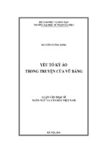 Yếu tố kỳ ảo trong truyện của vũ bằng