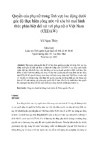 Quyền của phụ nữ trong lĩnh vực lao động dưới góc độ thực hiện công ước về xóa bỏ mọi hình thức phân biệt đối xử với phụ nữ ở việt nam (cedaw)