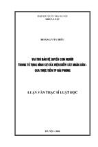 Vai trò bảo vệ quyền con người trong tố tụng hình sự của viện kiểm sát nhân dân   qua thực tiễn tp hải phòng