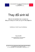 Thay đổi sinh kế điều tra tình hình khai thác và buôn bán động vật hoang dã ở vườn quốc gia pù mát, nghệ an