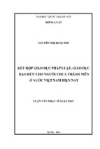 Kết hợp giáo dục pháp luật, giáo dục đạo đức cho người chưa thành niên ở nước việt nam hiện nay