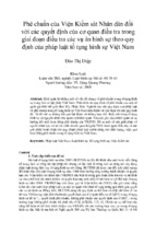 Phê chuẩn của viện kiểm sát nhân dân đối với các quyết định của cơ quan điều tra trong giai đoạn điều tra các vụ án hình sự theo quy định của pháp luật tố tụng hình sự việt nam