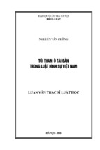 Tội tham ô tài sản trong luật hình sự việt nam