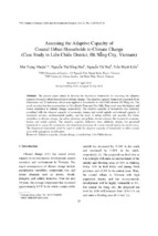 Assessing the adaptive capacity of coastal urban households to climate change (case study in liên chiểu district, đà nẵng city, vietnam)