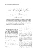 Một vài gợi ý về cách chuyển dịch ý nghĩa của thời quá khứ kép tiếng pháp sang tiếng việt