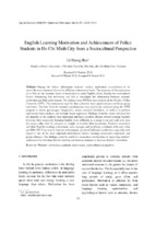 English learning motivation and achievement of police students in ho chi minh city from a sociocultural perspective