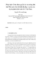 Pháp luật về bảo đảm quyền lợi của nông dân khi nhà nước thu hồi đất để phục vụ cho các dự án phát triển kinh tế ở việt nam