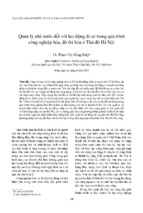 Quản lý nhà nước đối với lao động di cư trong quá trình công nghiệp hóa, đô thị hóa ở thủ đô hà nội