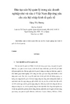 đào tạo cán bộ quản lý trong các doanh nghiệp nhỏ và vừa ở việt nam đáp ứng yêu cầu của hội nhập kinh tế quốc tế