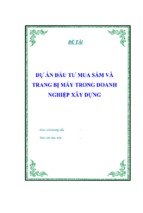 Dự án đầu tư mua sắm và trang bị máy trong doanh nghiệp xây dựng