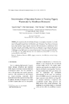 Determination of operation factors in treating piggery wastewater by membrane bioreactor