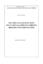 Phát triển làng nghề truyền thống ở hà tây trong quá trình công nghiệp hoá, hiện đại hoá nông nghiệp nông thôn