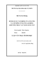 đánh giá sự vận động của cơ lưng và cột sống ở người lao động khi nâng nhấc vật nặng bằng tay