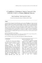 A contribution to performance analysis approach of the ieee 802.11 edca in wireless multi hop networks