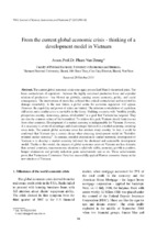 From the current global economic crisis   thinking of a development model in vietnam