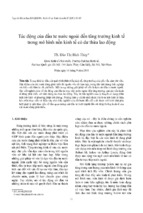 Tác động của đầu tư nước ngoài đến tăng trưởng kinh tế trong mô hình nền kinh tế có dư thừa lao động