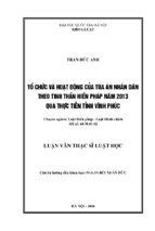 Tổ chức và hoạt động của tòa án nhân dân theo tinh thần hiến pháp năm 2013 qua thực tiễn tỉnh vĩnh phúc