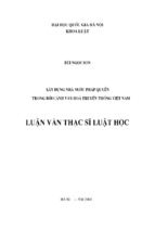 Xây dựng nhà nước pháp quyền trong bối cảnh văn hóa truyền thống việt nam