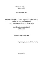 Cơ sở lý luận và thực tiễn của việc hoàn thiện thẩm quyền xét xử của tòa án nhân dân cấp huyện