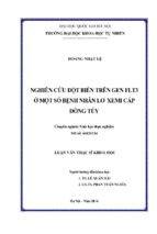 Nghiên cứu đột biến trên gen flt3 ở một số bệnh nhân lơ xemi cấp dòng tủy