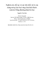 Nghiên cứu chế tạo và các tính chất vật lý của màng mỏng kim loại vàng (au) kích thước nanomet bằng phương pháp hóa học