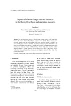 Impacts of climate change on water resources in the huong river basin and adaptation measures