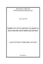 Nghiên cứu sự tự khuếch tán trong ge bằng phương pháp thống kê mô men