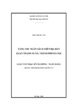 Tăng thu ngân sách trên địa bàn quận thanh xuân, thành phố hà nội