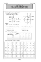 Lý thuyết và bài tập toán 10 – chương 6 lượng giác – góc, cung, công thức