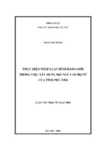 Thực hiện pháp luật bình đẳng giới trong việc xây dựng đội ngũ cán bộ nữ của tỉnh phú thọ.