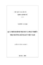 Quá trình hình thành và phát triển thị trường đất đai ở việt nam