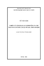 Nghiên cứu tình trạng suy dinh dưỡng của trẻ mầm non xã mỹ phúc, huyện mỹ lộc, tỉnh nam định