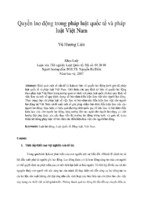 Quyền lao động trong pháp luật quốc tế và pháp luật việt nam