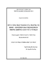 Sức căng mặt ngoài của ngưng tụ bose   einstein hai thành phần trong không gian nửa vô hạn